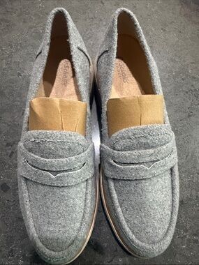 Women’s Dr Scholl’s Gray Wool Penny Loafers with Tan Insole